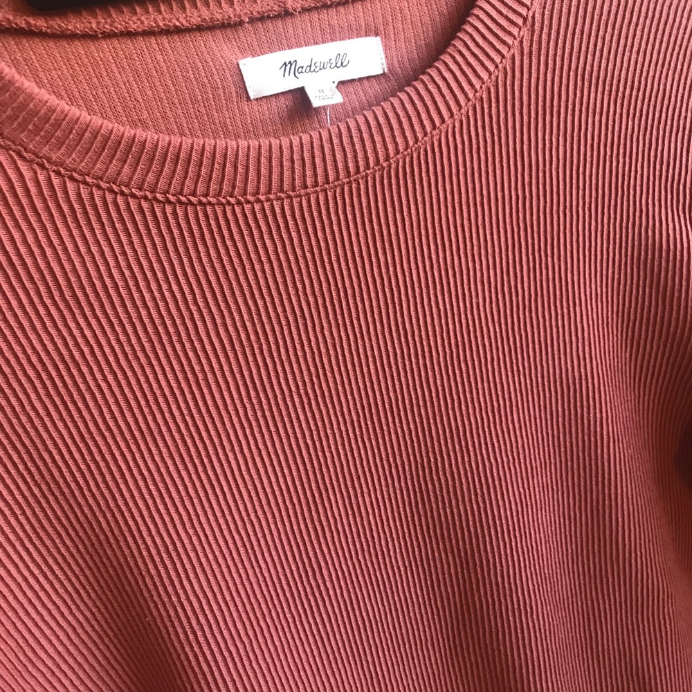 Madewell Ruffle Ribbed Top - Picture 4 of 6